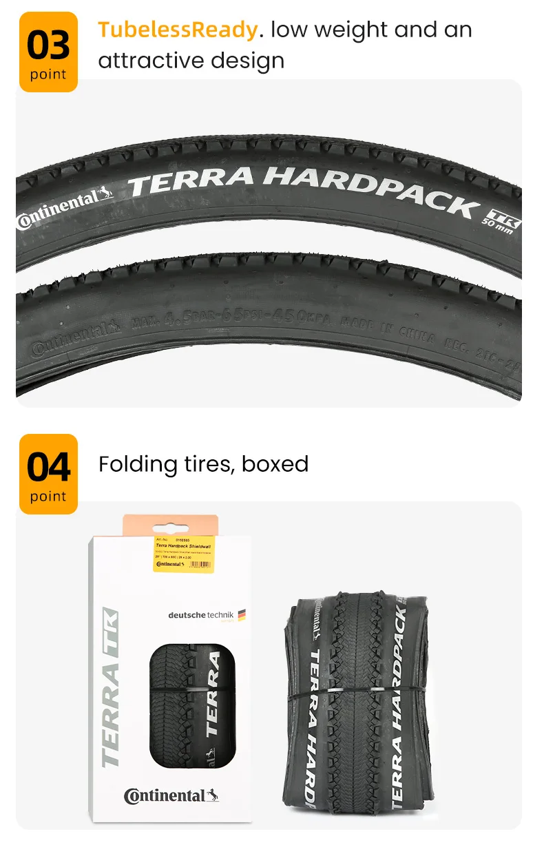 Continental MTB-Reifen 29 27,5 Terra Hardpack ShieldWall Anti-Pannen-Faltreifen Mountainbike E-Bikes Tubeless Gravel Tire – Detail 6