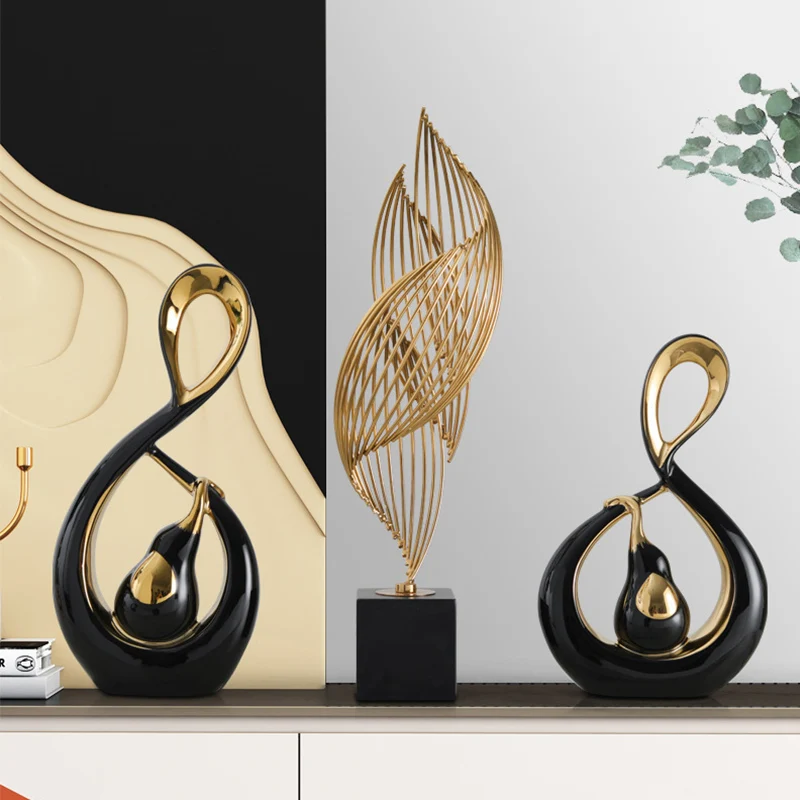 

Nordic Living Room Decoration Love Sculpture Exquisite Ceramic Figurines Statue Home Cabinet Crafts Ornaments Office Accessories