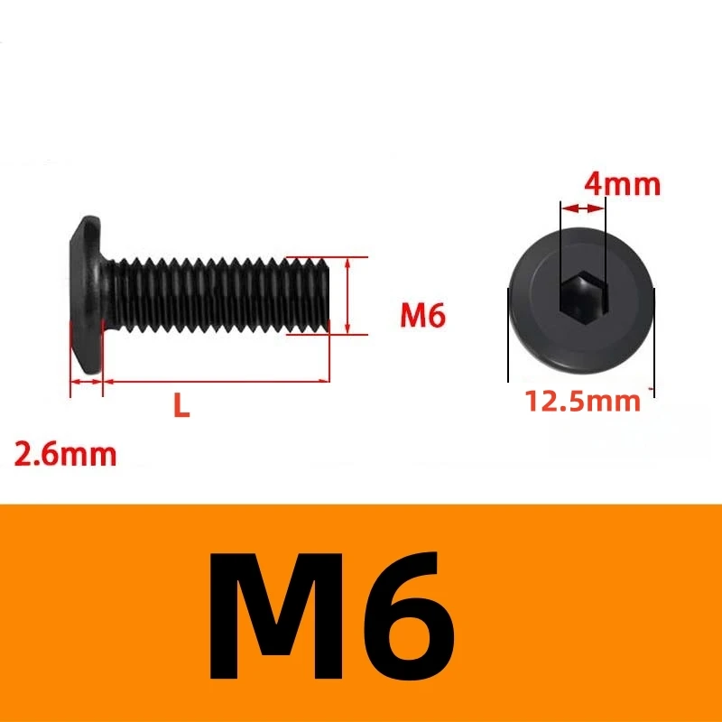 SS A2 Black M4M5M6 Allen Head Screws 304 Stainless Steel Hex Socket Flat Head Bolts for Furniture Woodworking DIY Windows Doors