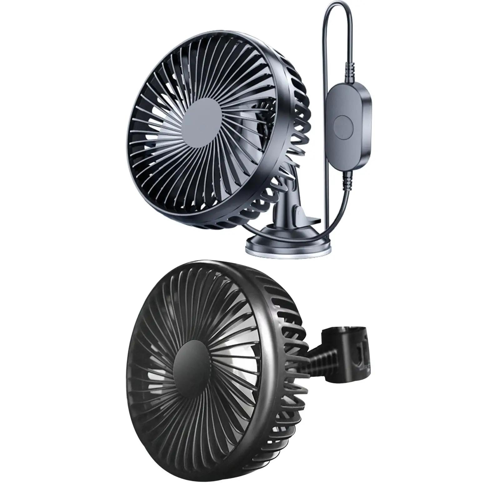 

Electric Car Cooling Fan 12V 24V USB Sturdy Black Easily Install Strong Wind