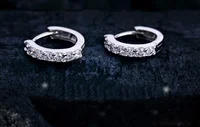 Boucles d'oreilles en argent Sterling 925 de haute qualité, boucles d'oreilles de luxe en Zircon circulaire de 10mm pour filles et femmes, bijoux de fête de mariage, cadeaux 2