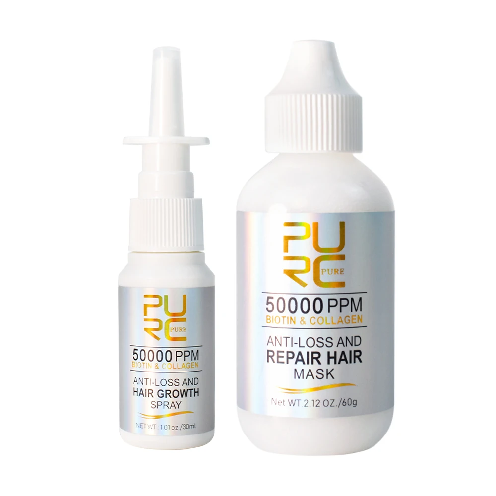 PURC Biotin Hair Spray And Collagen Hair Mask Sets for Men Women Treatment Smoothing Shiny Care Products