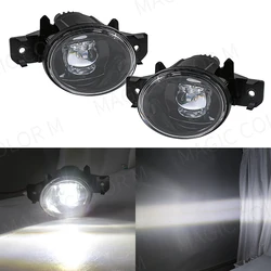 Deluxe Car Fog Lamps - Front Bumper Daytime Running Lights (2-Pack), 12V (LED White C)