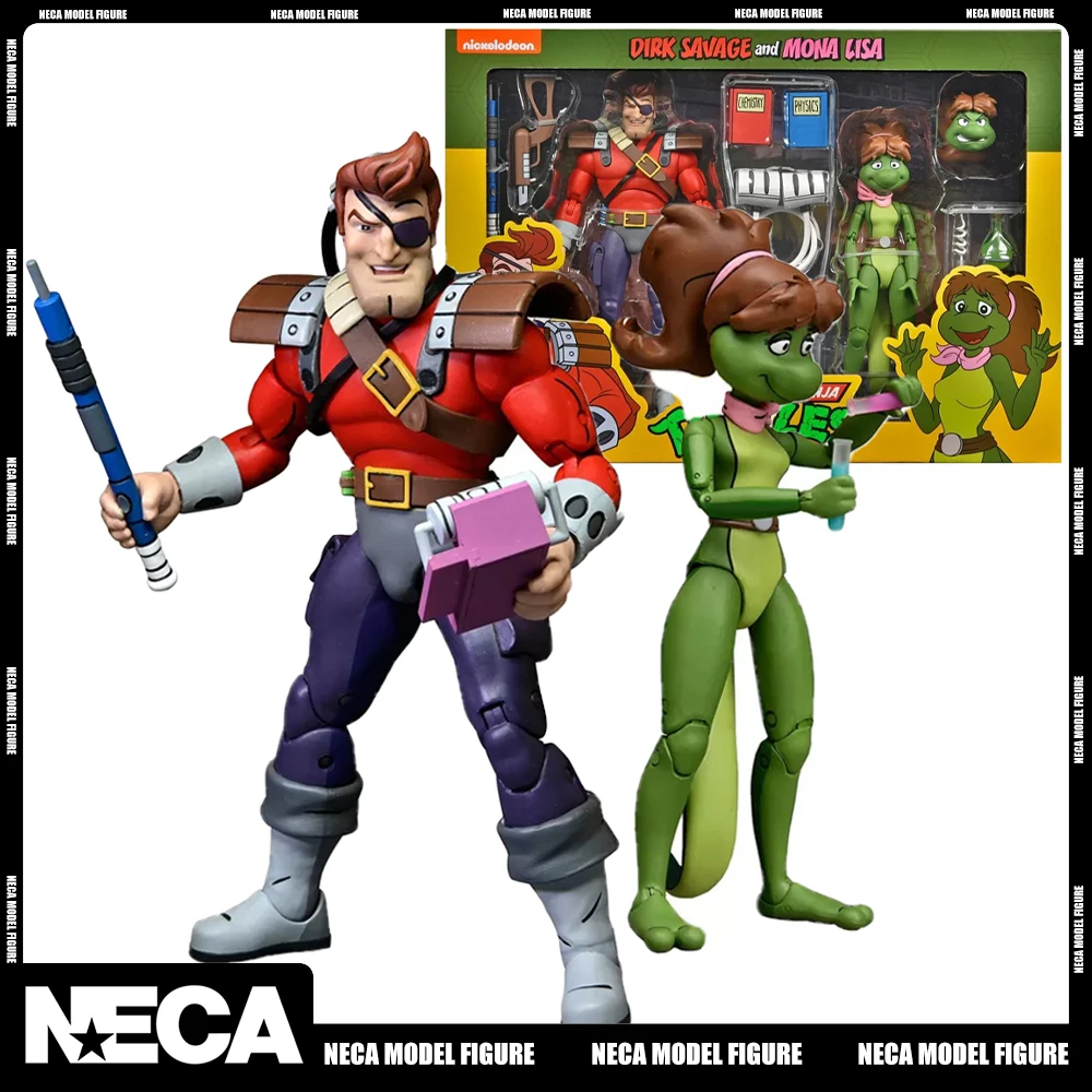 

Original NECA 54253 Dirk Savage and Mona Lisa Teenage Mutant Ninja Turtles 7 Inch Action Figure 2pk Model Figurine Halloween Toy