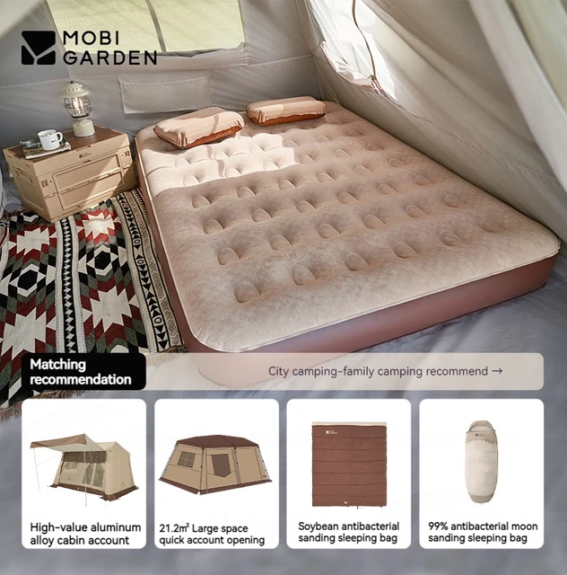 MOBI GARDEN Camping Air Mat Double Inflatable Bed 26-29cm