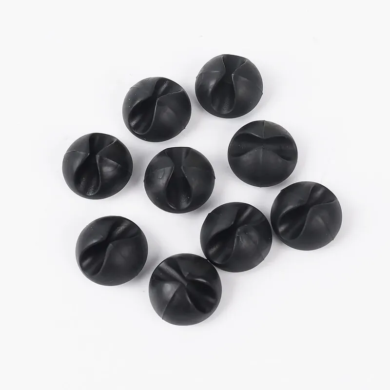 Cable Clip Winder Organizer 20PCS Round Charger Cord Clips Desk Tidy Management Wire Adhesive Holder Clamp Home Office Car