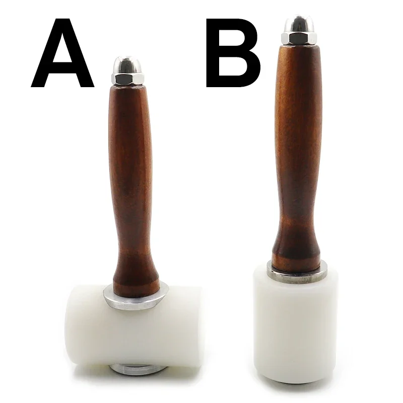 Professional Leather Carve Hammer Nylon Hammers Mallet Wood Handle For Leathercraft Punch Printing Percussion DIY Tool
