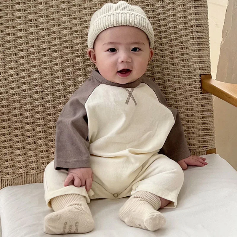 Comfortable Infant Cotton Romper Baby Boy Loose Casual Jumpsuit Newborn Long Sleeve Romper Toddler Girl Sleep Clothes baby clothes cheap