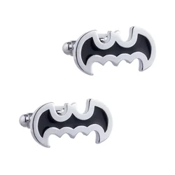High Grade Black Batman Drop Enamel Cufflinks for Men's Personalized and Minimalist Business Themed Party Shirt Accessories