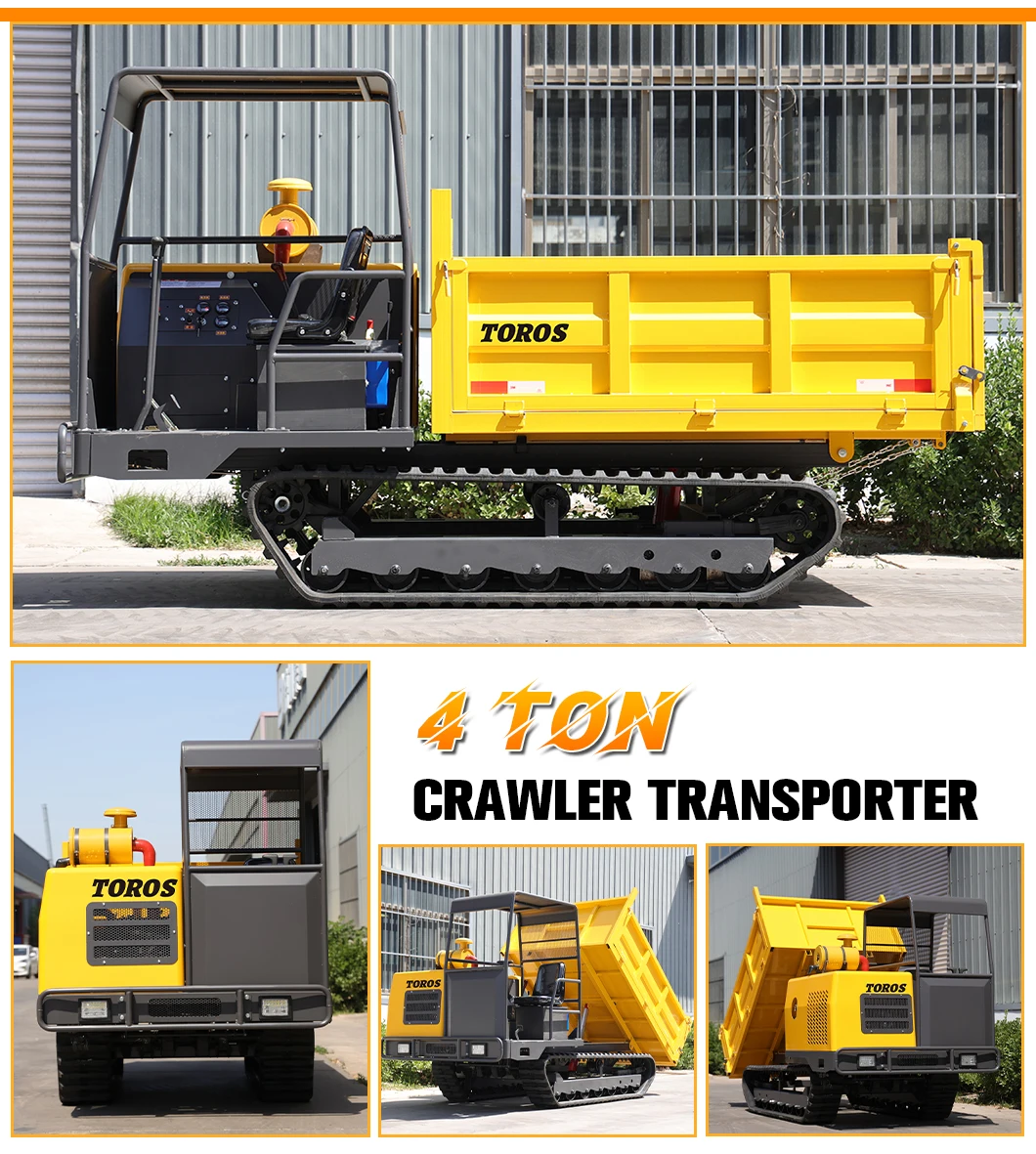 TOROS OEM ODM Personalisierter Raupentransporter Mini-Dumper Anpassbarer Hydraulischer Kipper für Kleinbetriebe – Detail 10