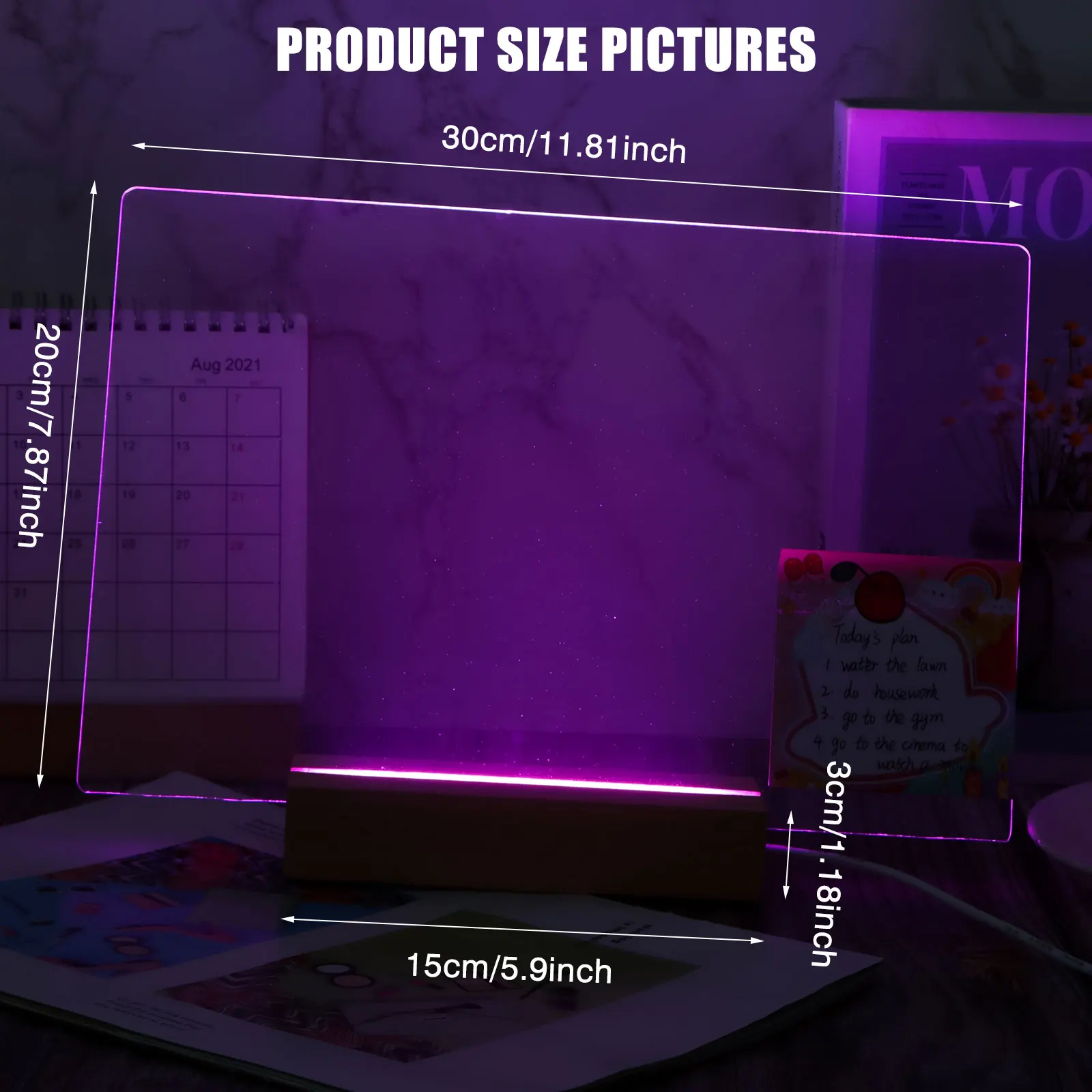 Rewritable Acrylic Dry Erase BoardLight  Bedroom Sleep Light Cute Soft Light Desk Lamp Room Decor Desktop Ornaments Gift