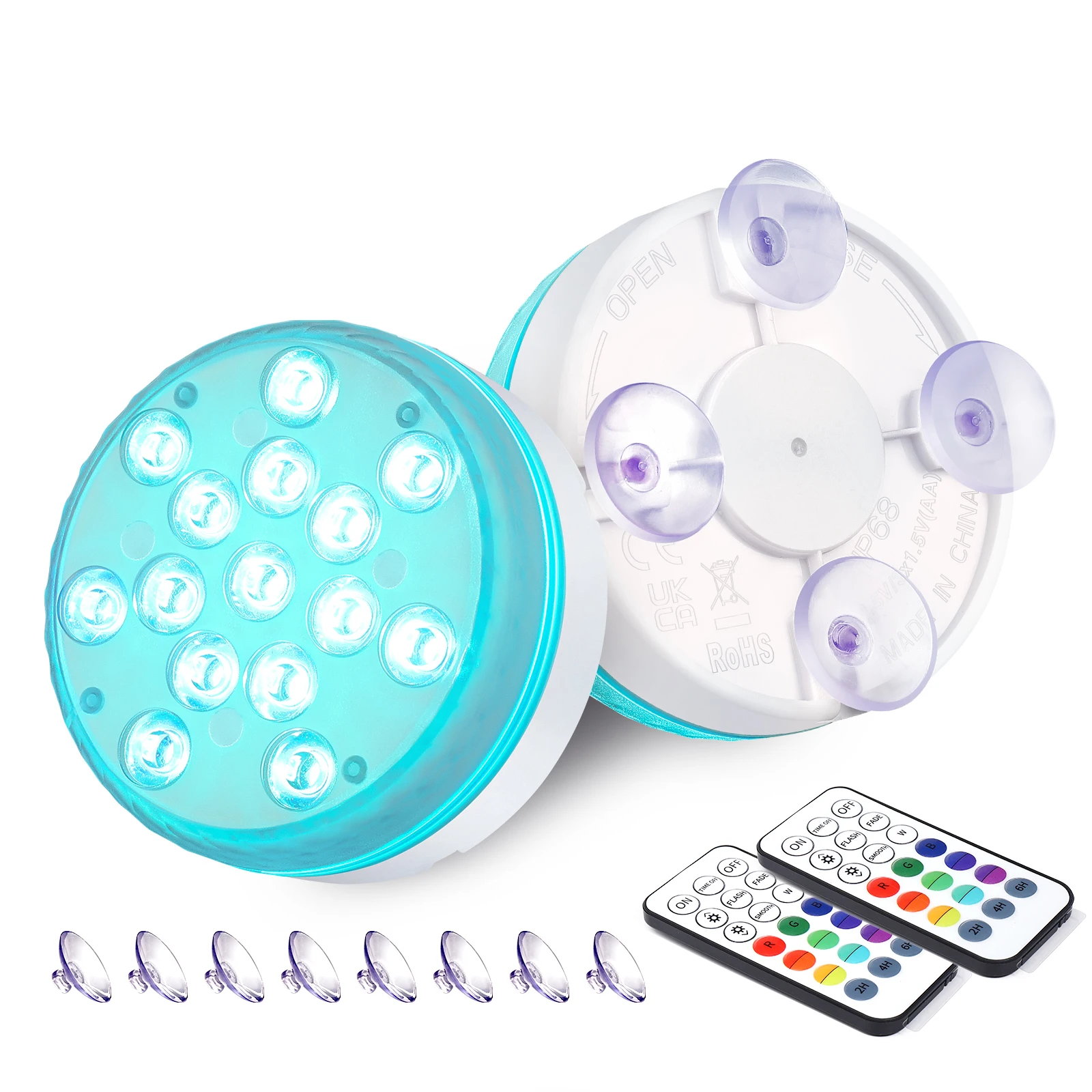 

16colors 15LEDs Led water light with remote control for underwater pool swimming wedding vase light waterproof IP68 tea lamp