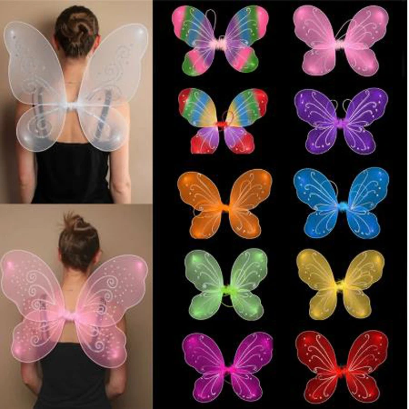 

10 Colors Hot Princess Kids Girl Fairy Butterfly Wings Fancy Dress Party Costume Props Girls Fancy Dress Dressing Up