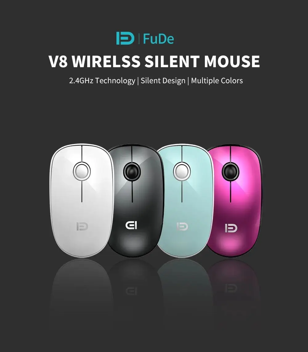 New V8 Wireless Silent Mouse with USB Nano Receiver for Computer Laptop PC Macbook Gaming Mouse Gamer RF 2.4GHz