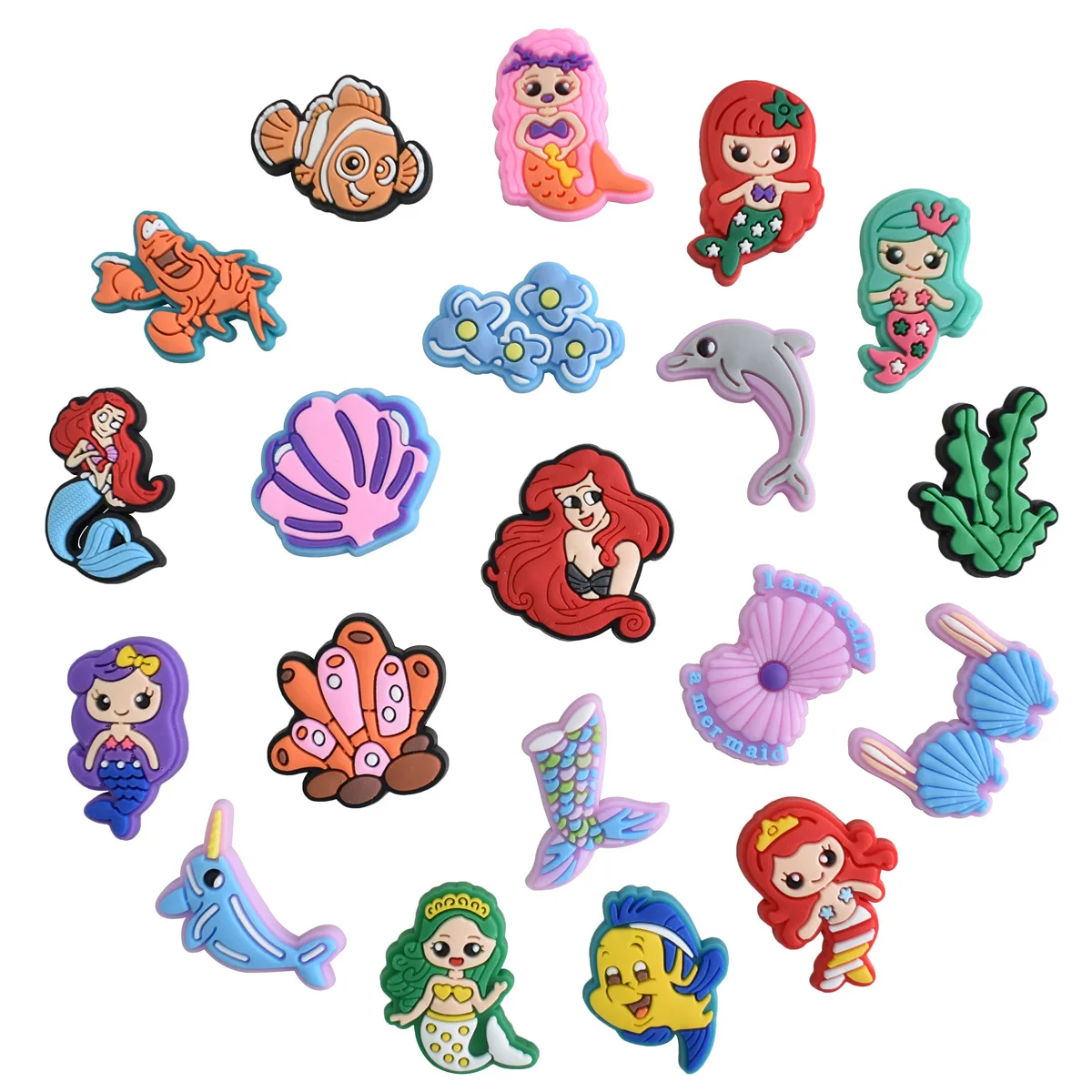 1 Pz New Mermaid Princess Accessori Sandali Per Adulti Decorazioni Con Fibbia Da Giardino Fit Croc Jibz Charm Party Present