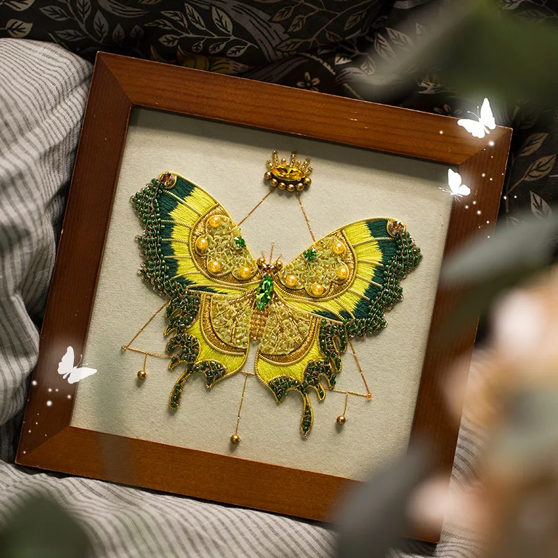 Handmade French Embroidery Butterfly Photo Frame