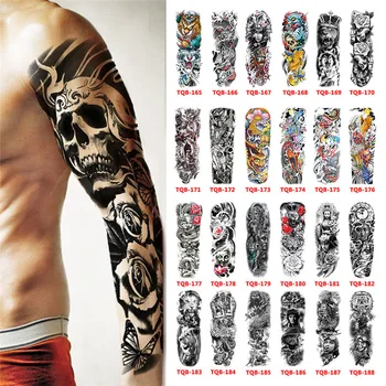 Large Egyptian-Themed Temporary Tattoo Sleeve: 1