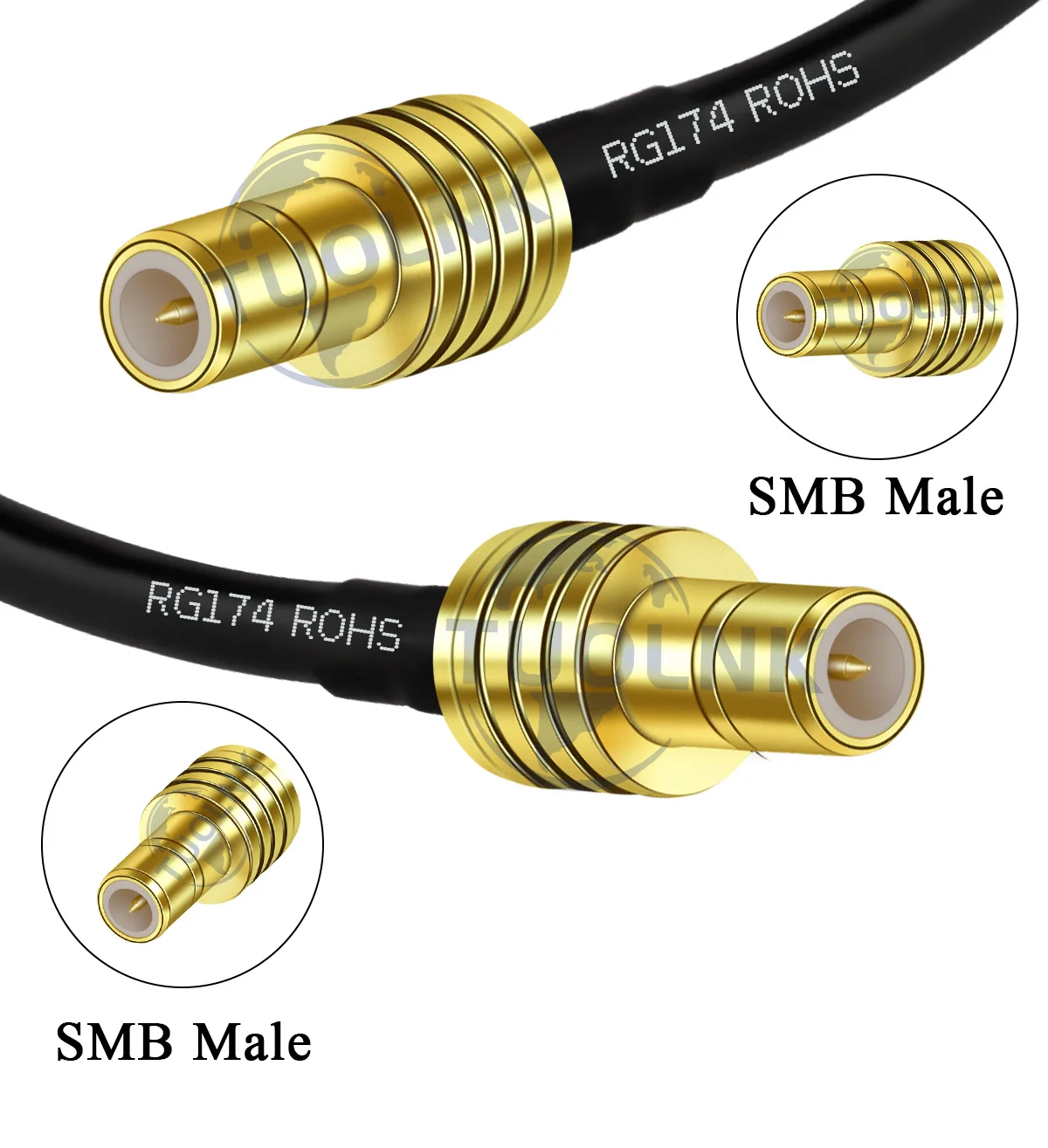 RG174 Coax Cable SMB Male to Female Right Angle Connector Cable for Sirius Satellite Radio Home Car Radio Stereo Receiver Tuner