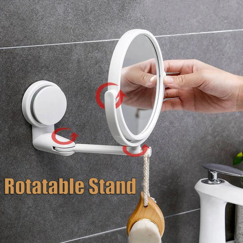 360&deg; Swivel Folding Cosmetic Mirror Wall Mounted Round Shaving Mirror HD Bathroom Accessories Folding Vanity Makeup for makeup mirror
