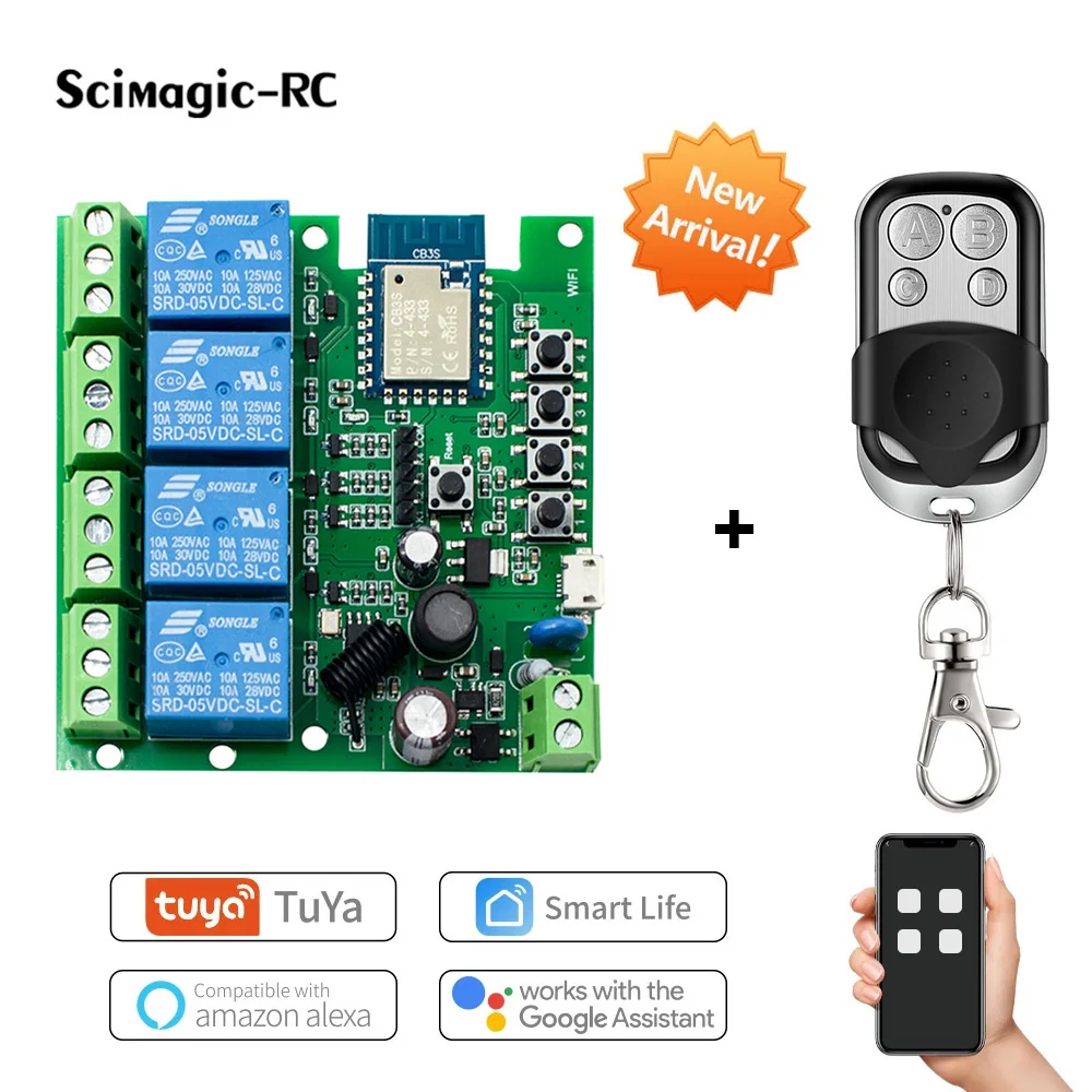 WiFi Switch Module - DC 5~12V, Wireless Remote Voice Automatic Controller  for Alexa/Google iPhone Android App