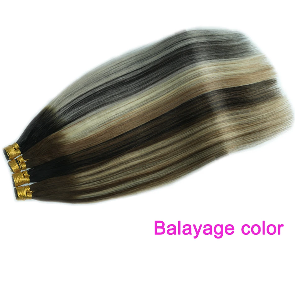 Straight I Tip Hair Extensions Human Hair Natural Black Highlighted Grey Remy Extensions Human I Tip 1g/pc T1B Grey