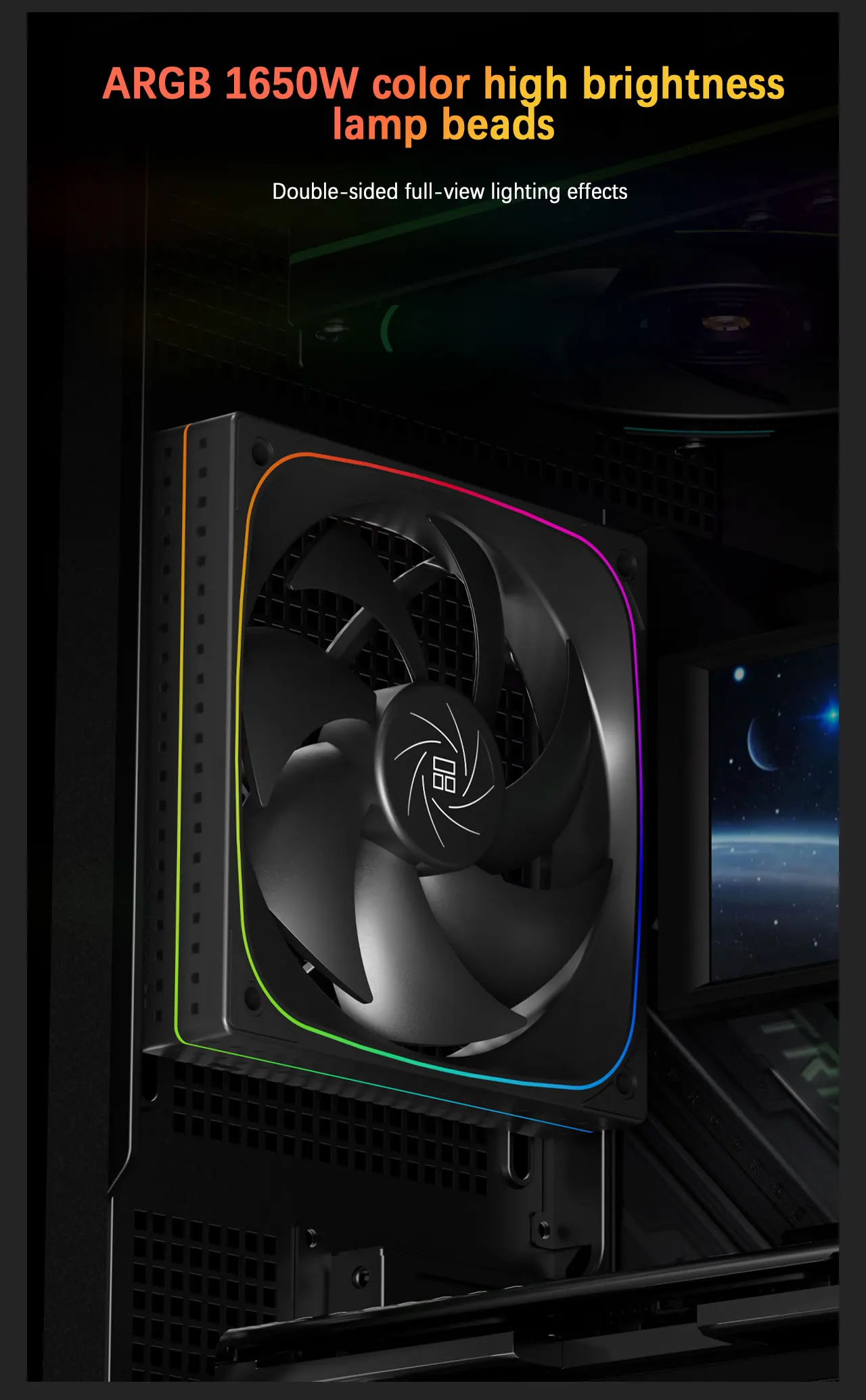 TL-Q12 120MM PWM/ARGB Performance Halo Fan Multi-faceted Minimalistic Lighting E