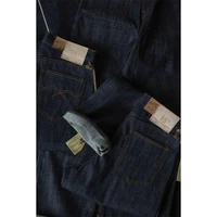BOB DONG 15oz Selvedge Denim Jeans Mid High Waist Straight Mens Pants Button Fly 2