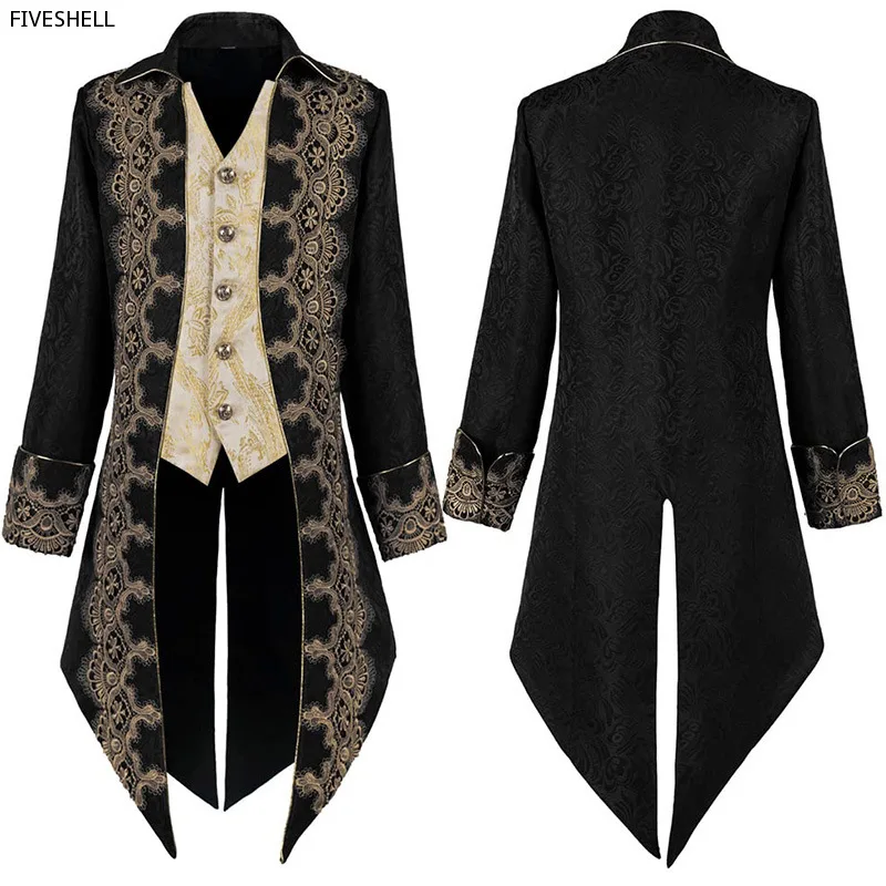 Homens Steampunk Gótico Casaco Vitoriano Vintage Veludo Roxo Tailcoat Medieval Frock Casaco Uniforme Renascença Traje Homme XXXL