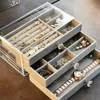Velvet Acrylic Jewelry Organizer With 3 Drawers Stackable Display Storage Earrings Necklace Bracelets Box Holder Case For Women 1