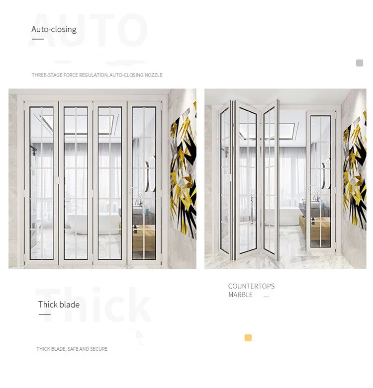 800mm wide Folding Door Silent Sound Stainless Steel Hinge 40KG