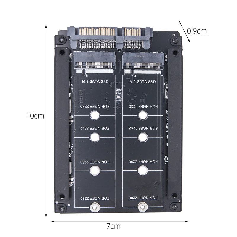 JBOD SSD 어댑터 라이저 카드 컨버터, 2230 2242 2260 2280 M2 SATA SSD용 금속 케이스 포함, M.2 B + M 키 to SATA3.0 6G 2.5 인치 어댑터