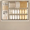 Bowl and dish storage rack, bowl and dish kitchen drawer storage partition, built-in bowl rack, tableware and dish storage rack 1