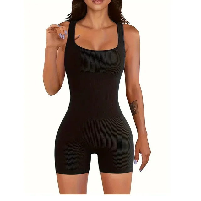 2024 Sexy Women Jumpsuits Shorts Female Sleeveless Sport Romper Bodysuits Summer Yoga Playsuits Skinny Gym Fitness Outfits 1