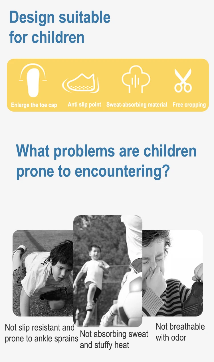 Branț din spumă cu memorie pentru copii Respirabil pentru transpirație Absorbant șocuri Pantofi Tampoane ușoare Deodorizare Sport Branț pentru copii_voghion.com