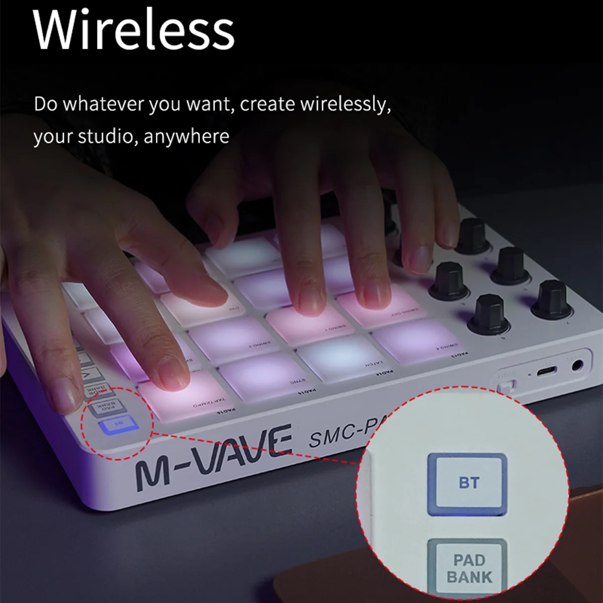 M-VAVE SMC-PAD ワイヤレス MIDI コントローラー適切な