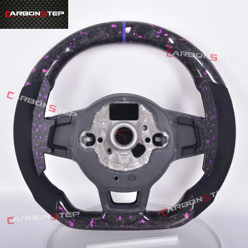 스웨이드 단조 탄소 섬유 LED 스티어링 휠, 폭스바겐 VW 골프 골프 7 5 6 8 R GTI MK7 MK5 MK6 MK1 파사트 B8 GTS 아테온용
