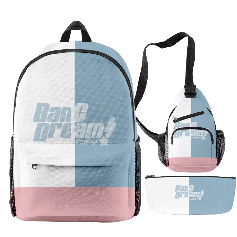 

Popular Youthful BanG Dream Music Game 3pcs/Set Backpack 3D Print Bookbag Laptop Daypack Backpacks Chest Bags Pencil Case