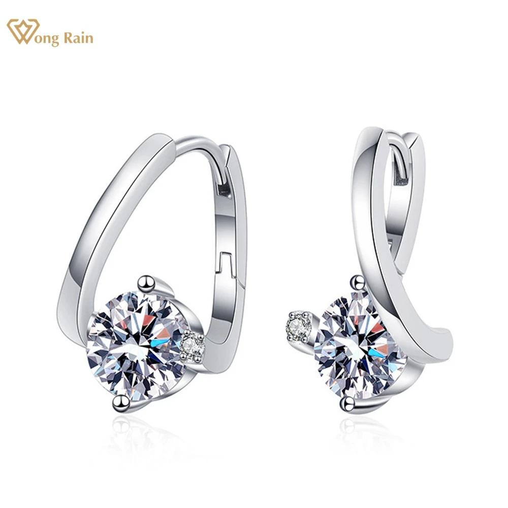

Wong Rain 18K Gold Plated 925 Sterling Silver D Color 1CT Real Moissanite Diamonds Zircon Gemstone Women Earrings Fine Jewelry