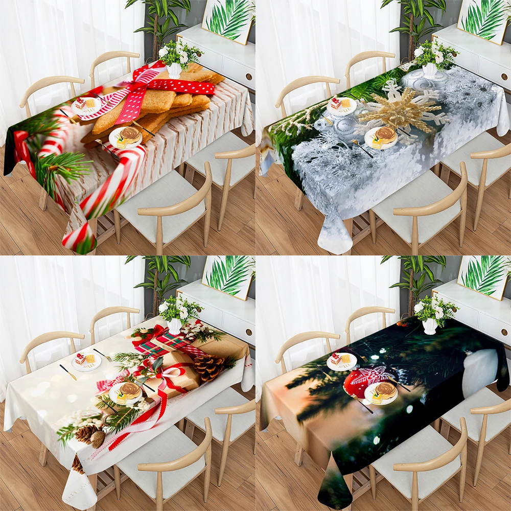 

Christmas Cookie Snowflake Plant Flower Rectangle Tablecloth Party Decoration Tablecloth Home Party Tablecloth Decoration