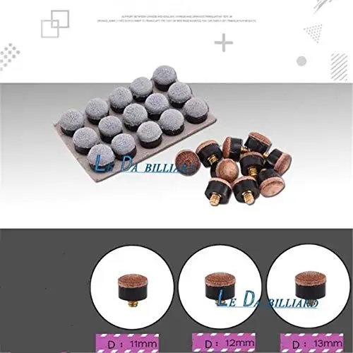 10pcs/Set Professional Cue Tips Billiard Replacement Screw-on Tips Pool Cue Stick Ferrules Black and White 13mm
