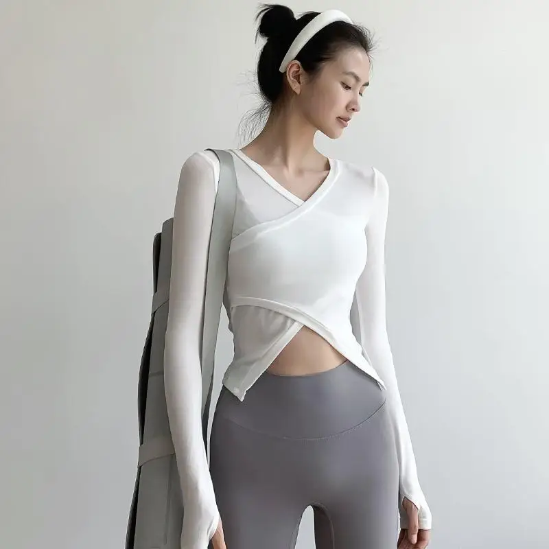 

Ropa de correr ajustada y seca de manga larga para mujeres, ropa de entrenamiento deportivo profesional y ropa de fitness