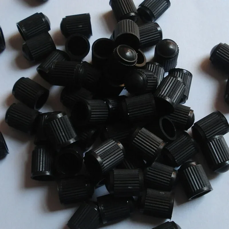 Car Tire Valve Caps 50Pcs Universal Black Plastic Auto Truck Wheel Air Dust Cover Stem Cap