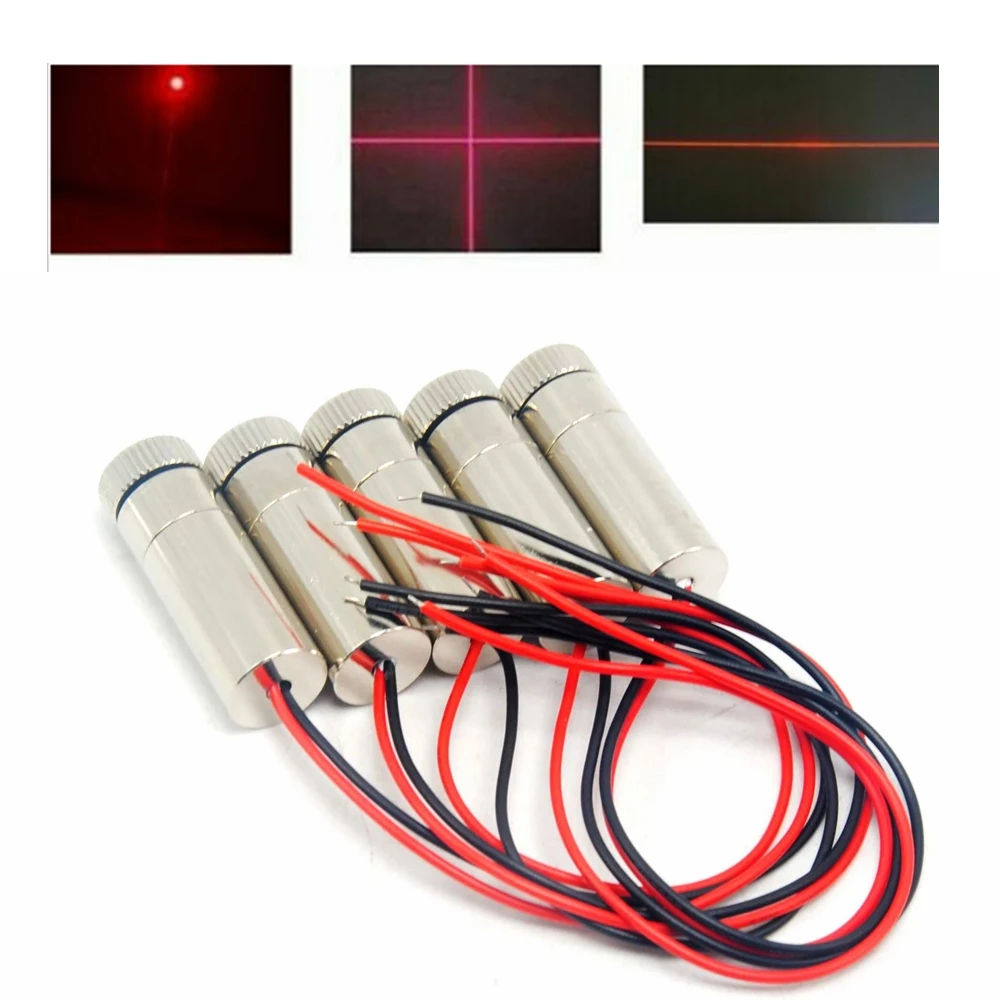 5pcs Red Lights 650nm 10mw Dot/Line/Cross Laser Diode Module Focusable Head DC3V-5V 10 30 50 100 200mw 650nm red laser diode module focusable dot line cross head 12 35mm