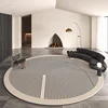 Carpet for Living Room Modern Simple Soft Coffee Table Rug Circular Line Pattern Plush Fluffy Bedroom Bedside Mat Alfombra 담요 3
