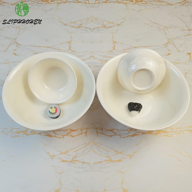 

A5 Melamine Imitation Porcelain Dinnerware Dinner Bowl White Round Restaurant Tableware Small Soup Bowls