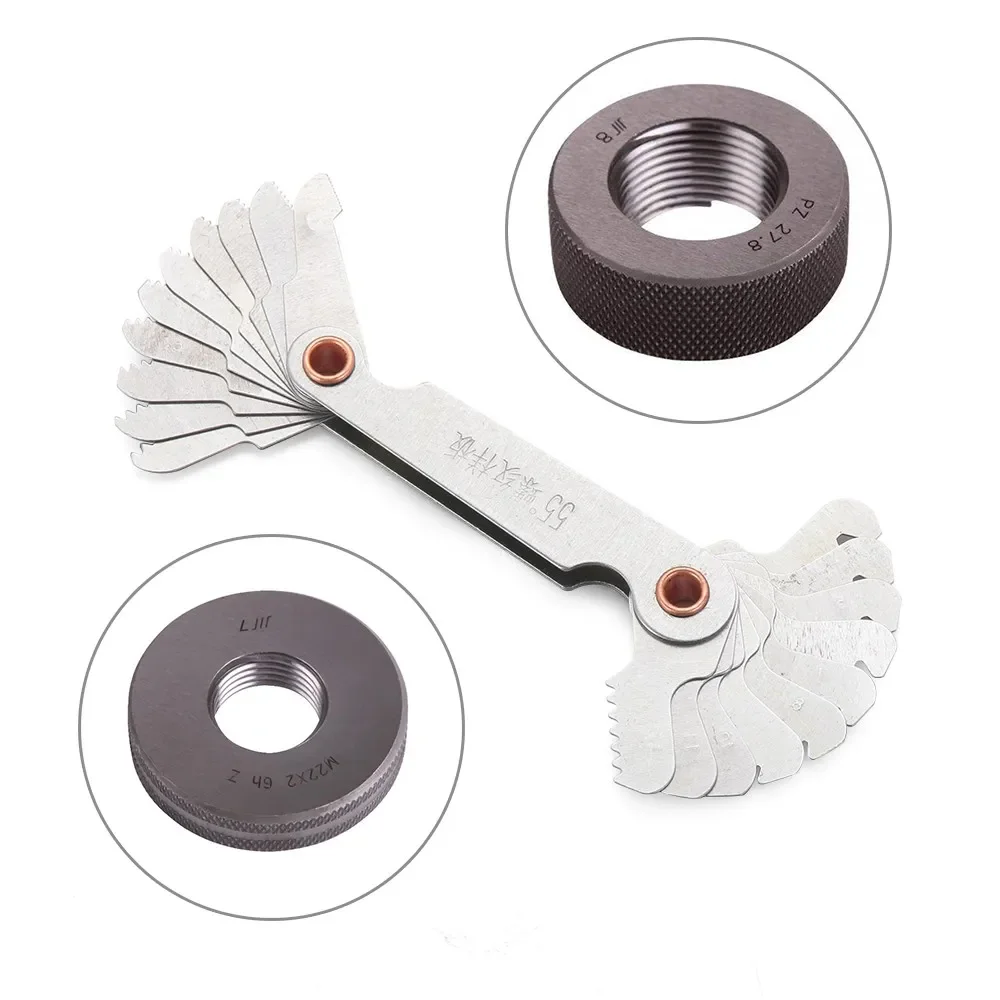 Thread Pitch Cutting Gauge Tool Set 55 & 60&deg; Inch & Metric Thread Plugs Gauge Gear Tooth Pitch Tool Accessories 1 Pc thread gauge