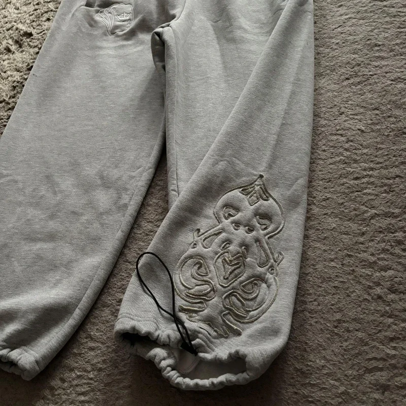 Sport Jogging Trousers Fashion Pants Men Casual Pants Double waist jogging pants embroidered pattern drooping Y2K retro men goth hip hop streetwear neutral loose sports pants