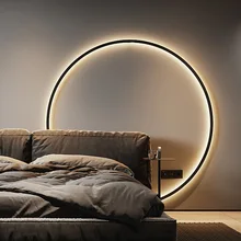 Applique murale LED circulaire Simple et moderne, luminaire décoratif de fond, idéal pour un salon, une chambre à coucher, une chambre à coucher, un couloir ou une table de nuit