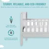 Toddler Bed In Pebble Grey, Low To Floor Design, Non-Toxic Finish, Safe Rails, Made of Pinewood 4