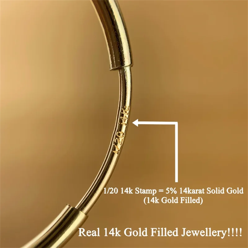 14K Gold Filled Hoops Earrings 7 Size Circle Jewelry Minimalism Brincos Vintage Pendiente Oorbellen Boho Hypoallergenic Earrings 6